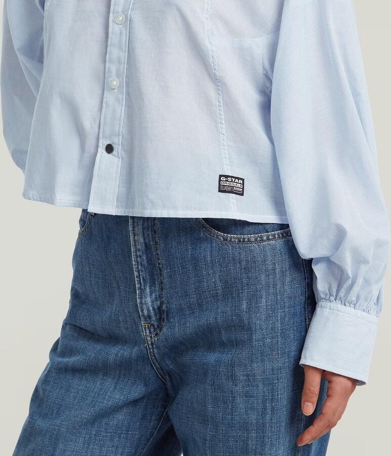 G-Star Raw Overhemd D26579-D925 MACRO BALOON SHIRT-H065 DEEP WAVE MICRO STRIPE - Foto 2