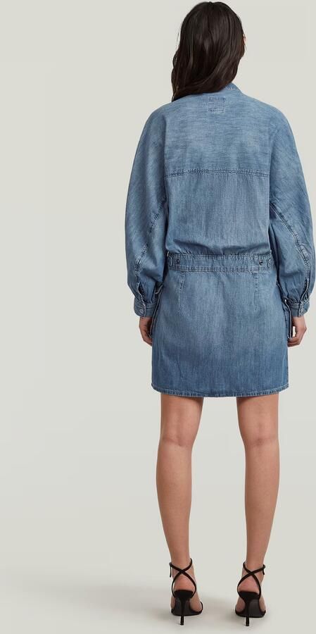 G-Star RAW Macro Balloon Jurk Midden blauw Dames - Foto 6