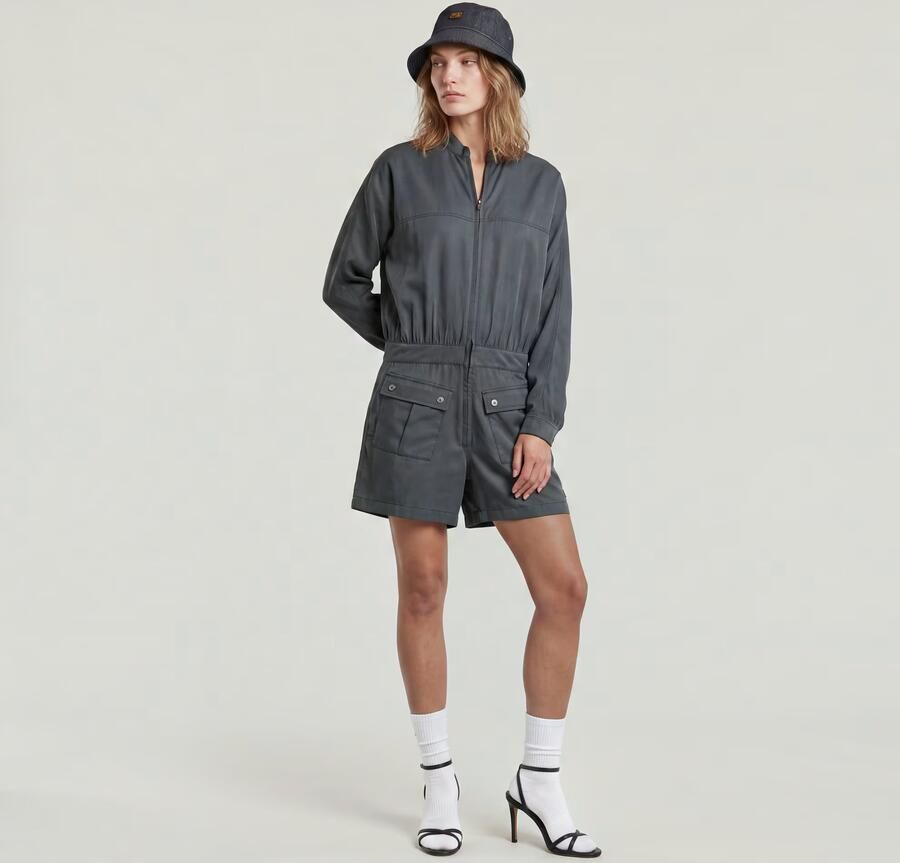 G-Star RAW Macro Balloon Playsuit Grijs Dames - Foto 4