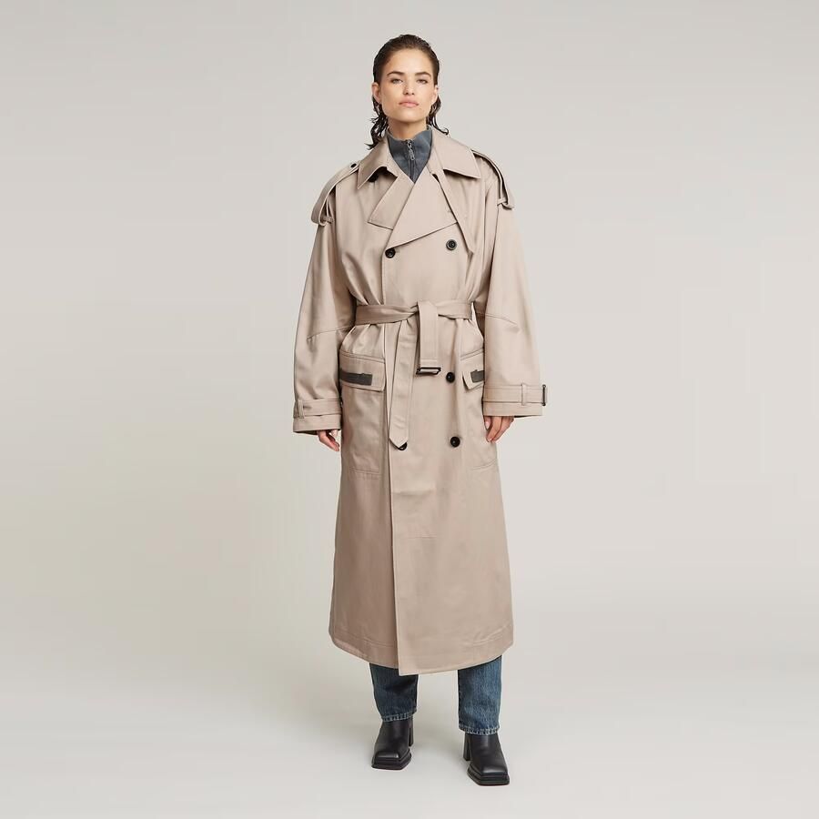 G-Star RAW Macro Balloon Trenchcoat Beige Dames - Foto 7