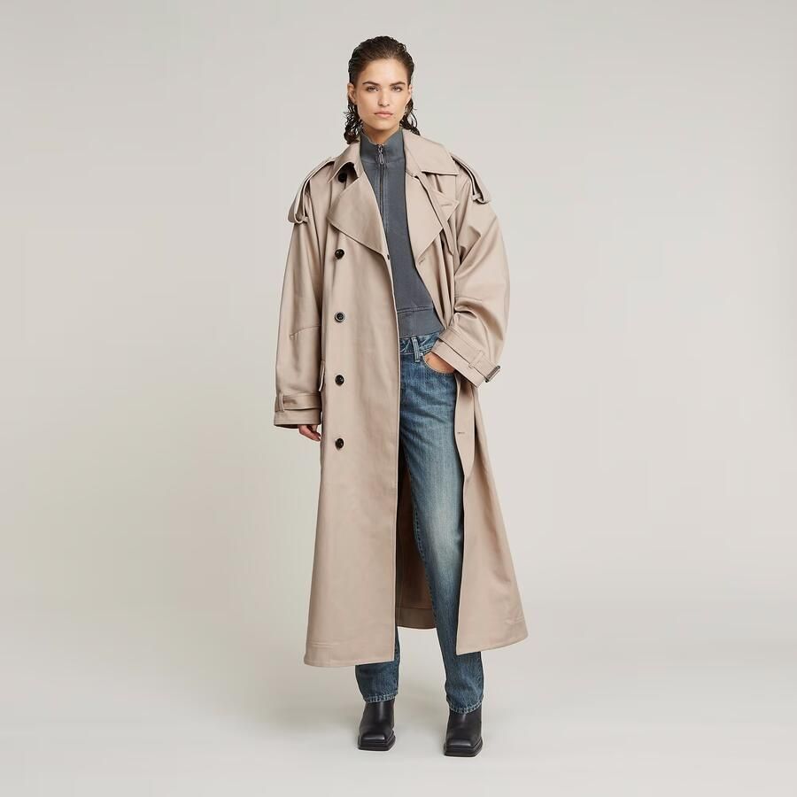 G-Star RAW Macro Balloon Trenchcoat Beige Dames - Foto 2