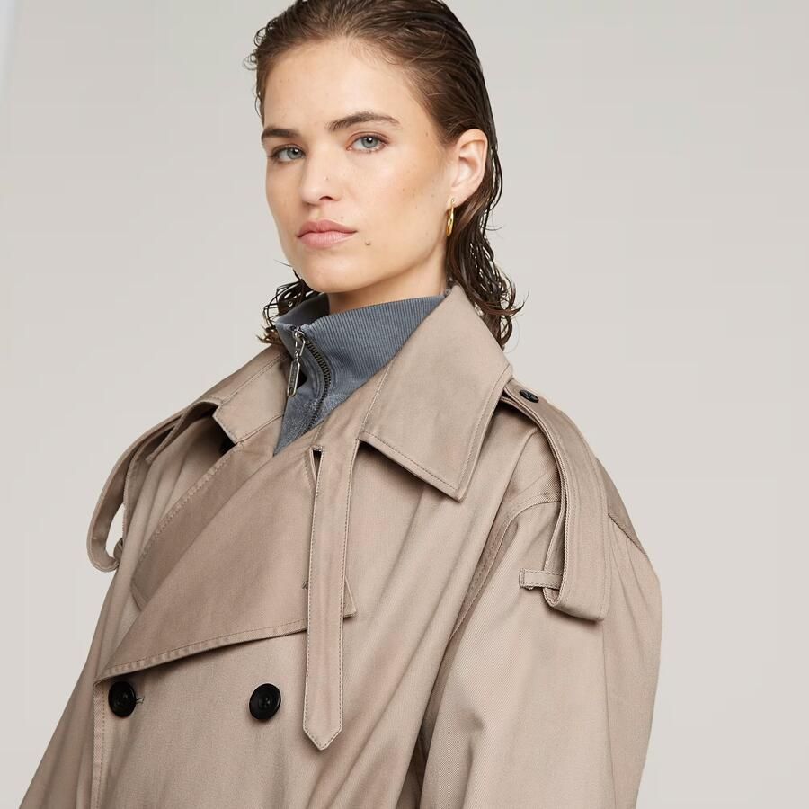 G-Star RAW Macro Balloon Trenchcoat Beige Dames - Foto 3