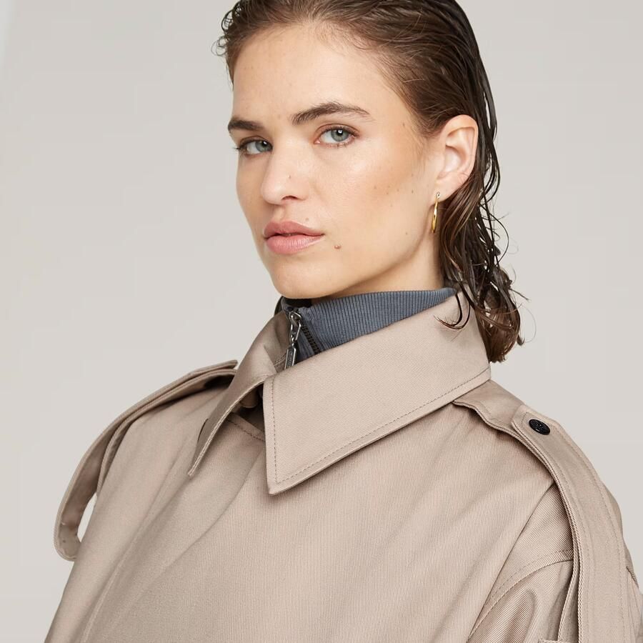 G-Star RAW Macro Balloon Trenchcoat Beige Dames - Foto 4