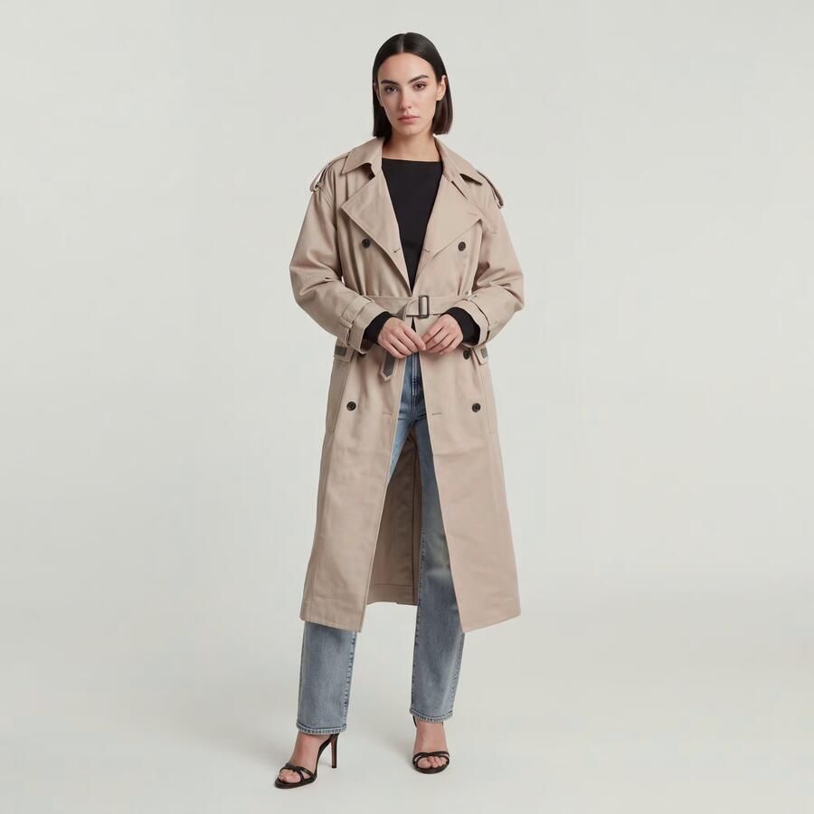 G-Star RAW Macro Balloon Trenchcoat Beige Dames - Foto 5