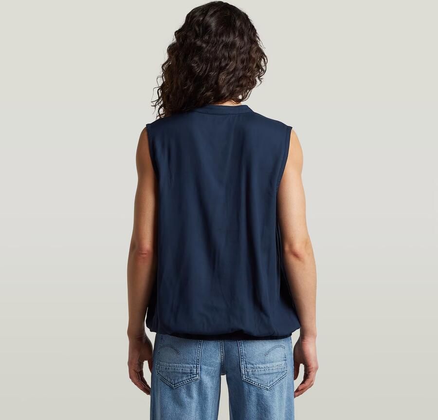 G-Star RAW Mandarin Collar Sleeveless Top Donkerblauw Dames - Foto 4