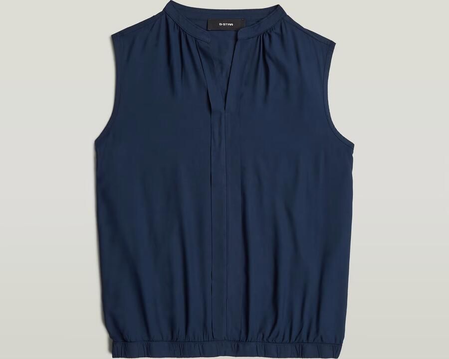G-Star RAW Mandarin Collar Sleeveless Top Donkerblauw Dames - Foto 6