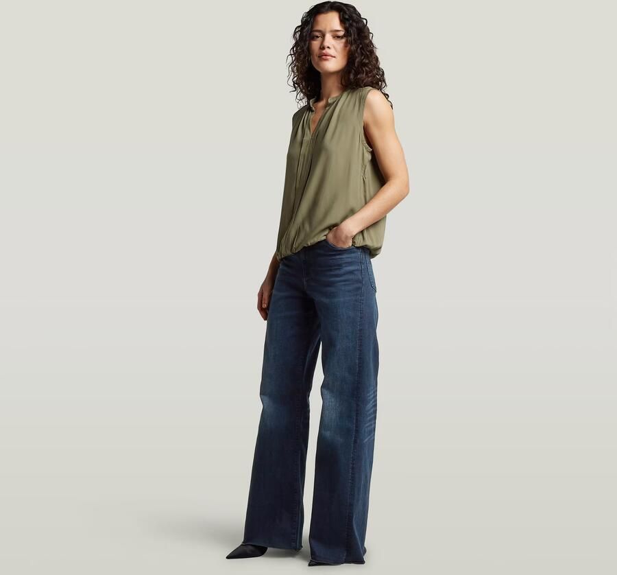 G-Star RAW Mandarin Collar Sleeveless Top Groen Dames - Foto 5