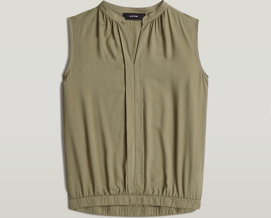 G-Star RAW Mandarin Collar Sleeveless Top Groen Dames - Foto 6