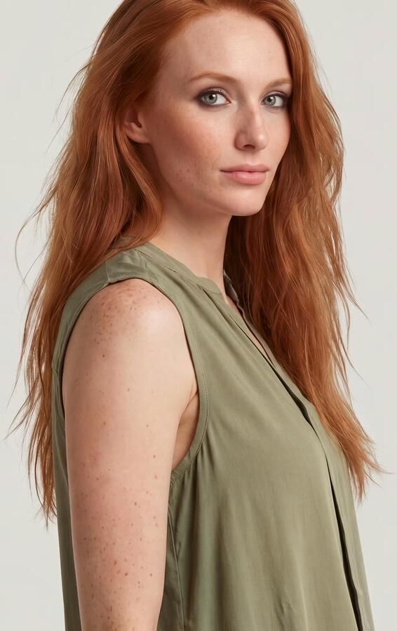 G-Star RAW Mandarin Collar Sleeveless Top Groen Dames - Foto 4