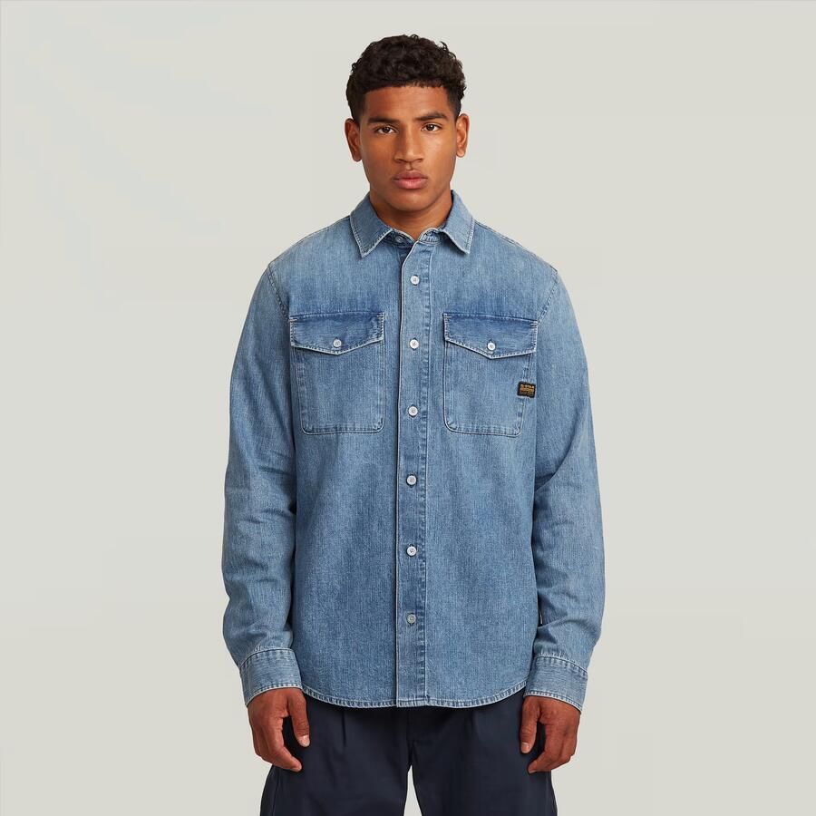 G-Star Raw Slim fit vrijetijdsoverhemd van puur katoen model 'Marine'