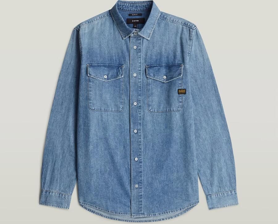 G-Star Raw Slim fit vrijetijdsoverhemd van puur katoen model 'Marine' - Foto 5
