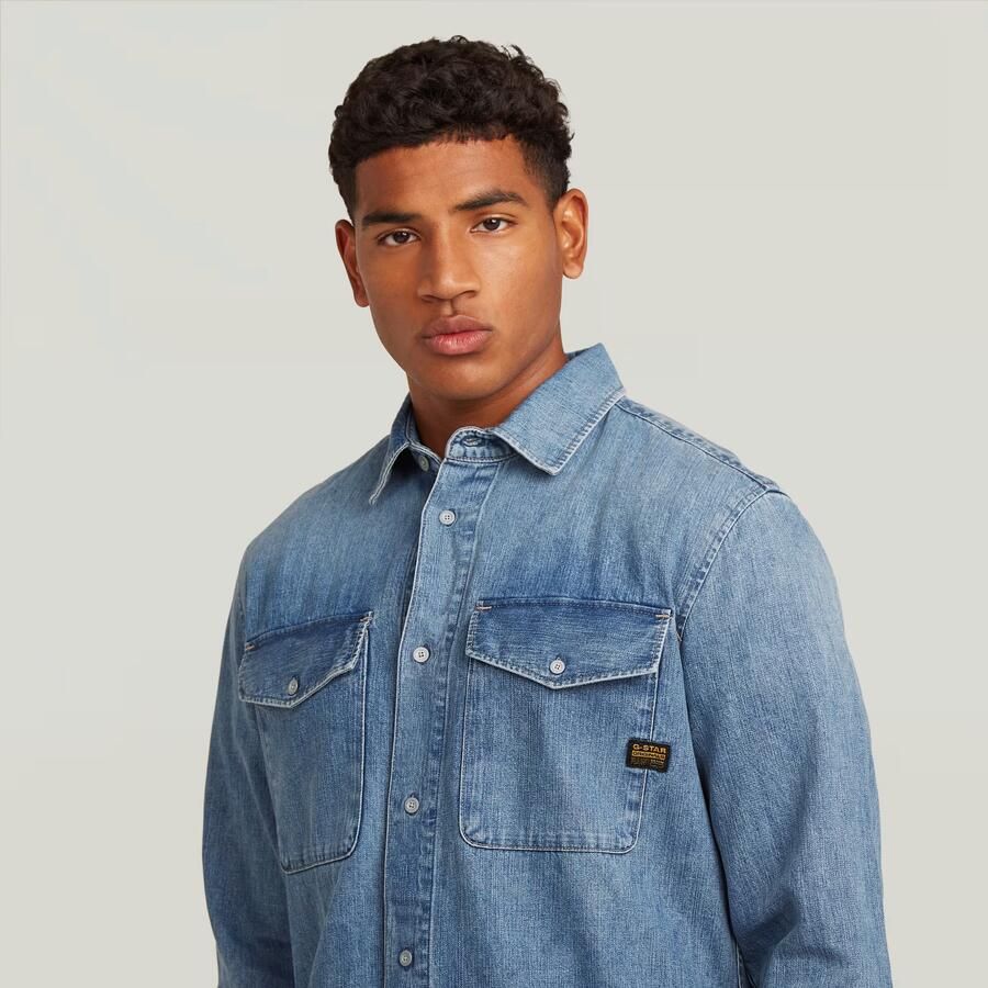 G-Star Raw Slim fit vrijetijdsoverhemd van puur katoen model 'Marine' - Foto 3