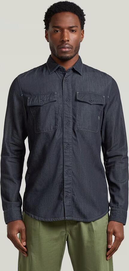 G-Star RAW Marine Lightweight Slim Overhemd Donkerblauw Heren