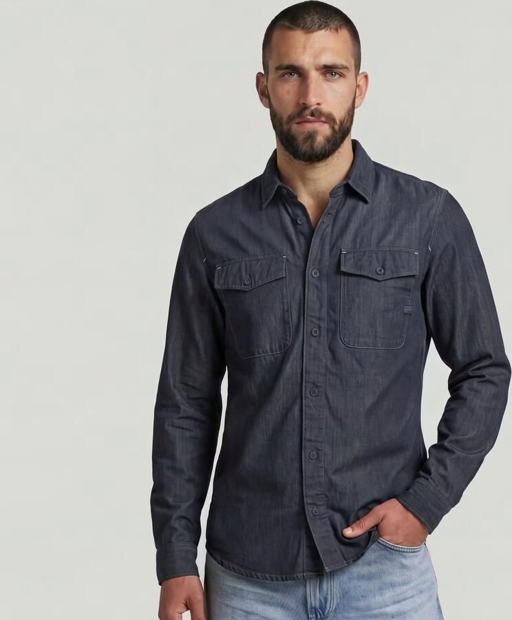G-Star RAW Marine Lightweight Slim Overhemd Donkerblauw Heren - Foto 4