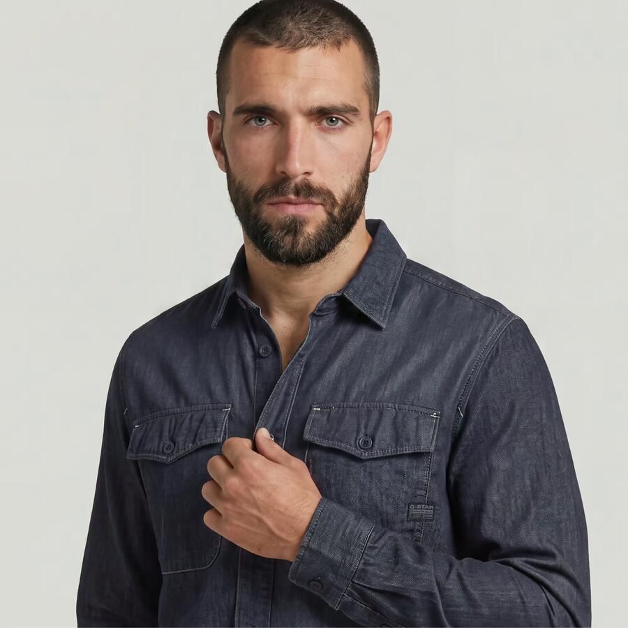 G-Star RAW Marine Lightweight Slim Overhemd Donkerblauw Heren - Foto 3