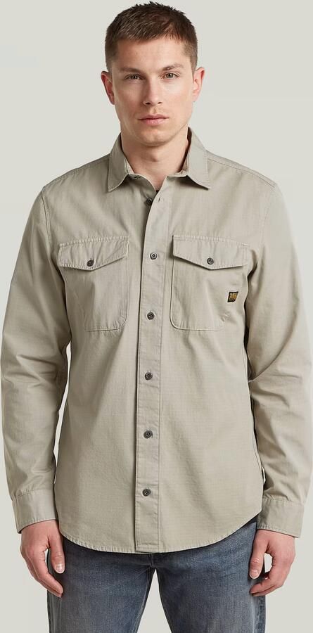G-Star RAW Marine Slim Overhemd Beige Heren