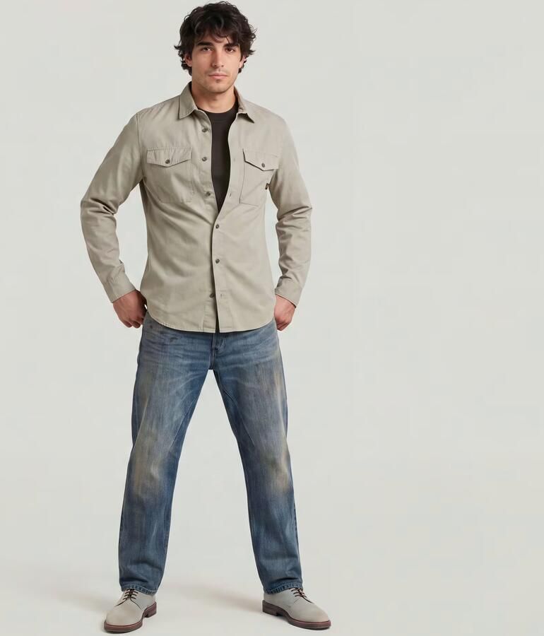 G-Star RAW Marine Slim Overhemd Beige Heren - Foto 4