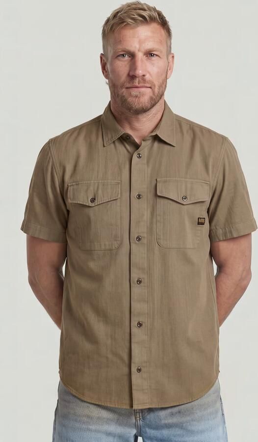 G-Star RAW Marine Slim Overhemd Bruin Heren