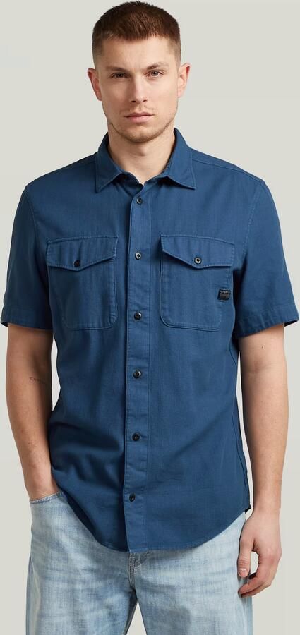 G-Star RAW Marine Slim Overhemd Midden blauw Heren