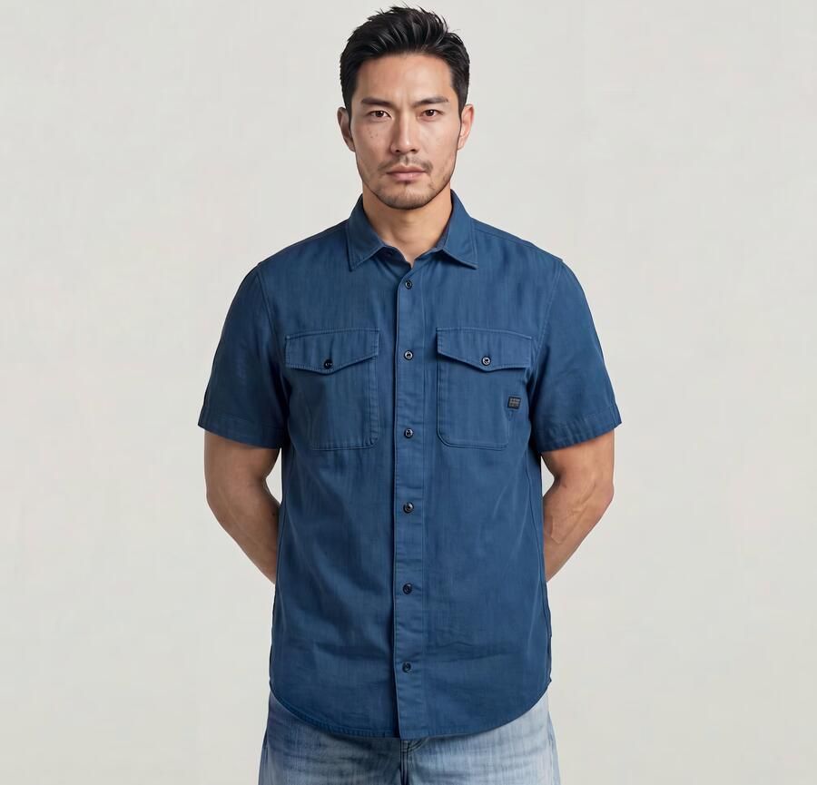 G-Star RAW Marine Slim Overhemd Midden blauw Heren - Foto 3