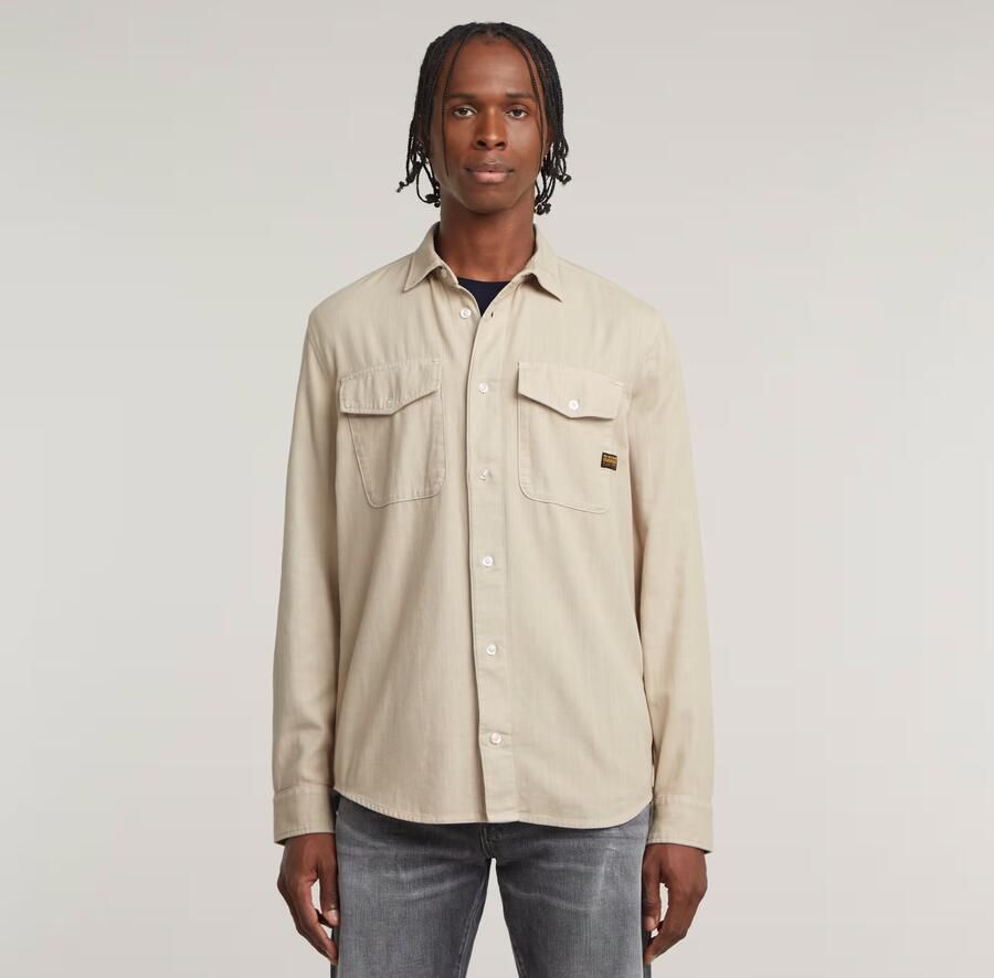 G-Star RAW Marine Slim Shirt Beige Heren - Foto 7