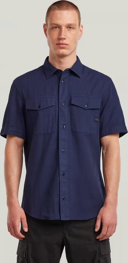 G-Star RAW Overhemd met korte mouwen Marine Slim Shirt met opgestikte zakken - Foto 11
