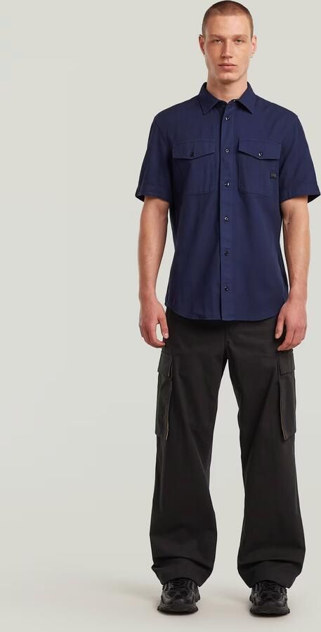 G-Star RAW Overhemd met korte mouwen Marine Slim Shirt met opgestikte zakken - Foto 8