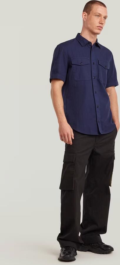 G-Star RAW Overhemd met korte mouwen Marine Slim Shirt met opgestikte zakken - Foto 10