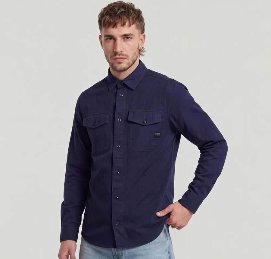 G-Star Raw Slim fit vrijetijdsoverhemd met borstzakken - Foto 14