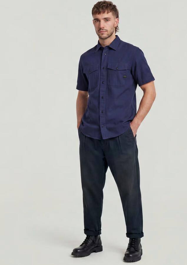 G-Star RAW Overhemd met korte mouwen Marine Slim Shirt met opgestikte zakken - Foto 8