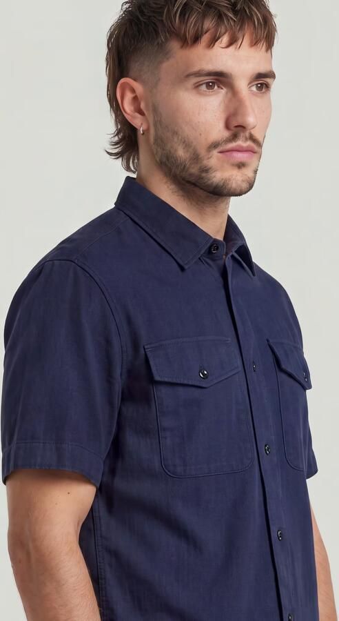 G-Star RAW Overhemd met korte mouwen Marine Slim Shirt met opgestikte zakken - Foto 10