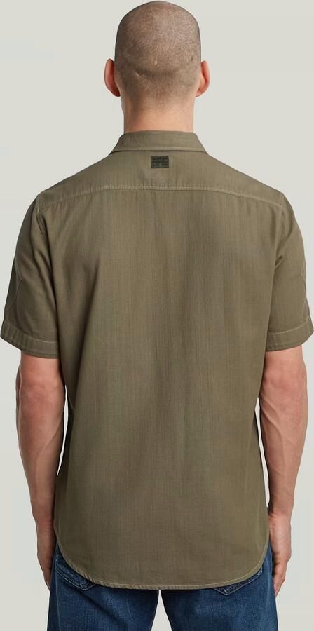 G-Star RAW slim fit denim overhemd Marine donkergroen - Foto 4