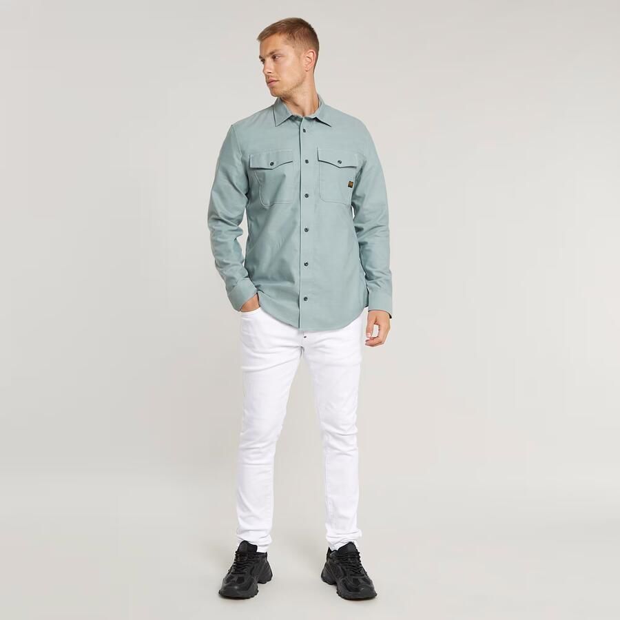 G-STAR slim fit denim overhemd Marine grijsblauw - Foto 4