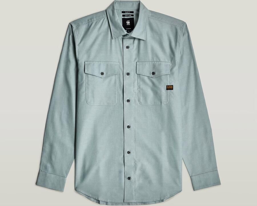 G-STAR slim fit denim overhemd Marine grijsblauw - Foto 9