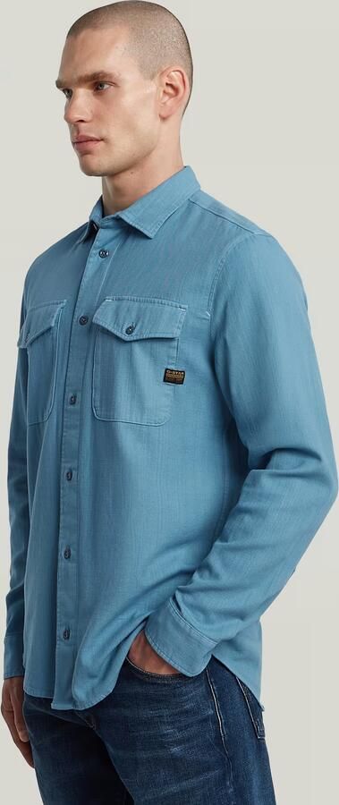 G-Star RAW Marine Slim Shirt Midden blauw Heren - Foto 6