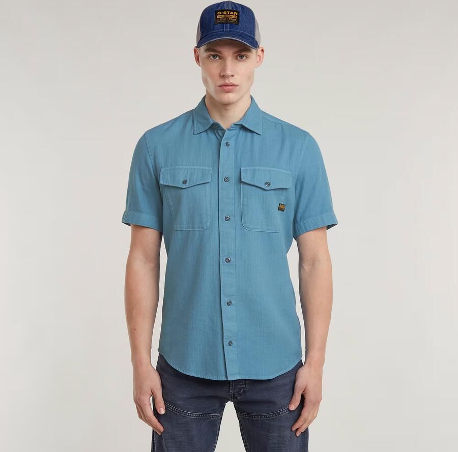 G-STAR RAW Heren Overhemden Marine Slim Shirt S\s Blauw - Foto 11