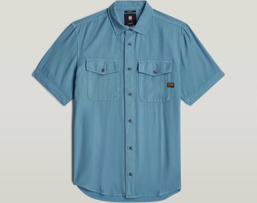 G-STAR RAW Heren Overhemden Marine Slim Shirt S\s Blauw - Foto 10