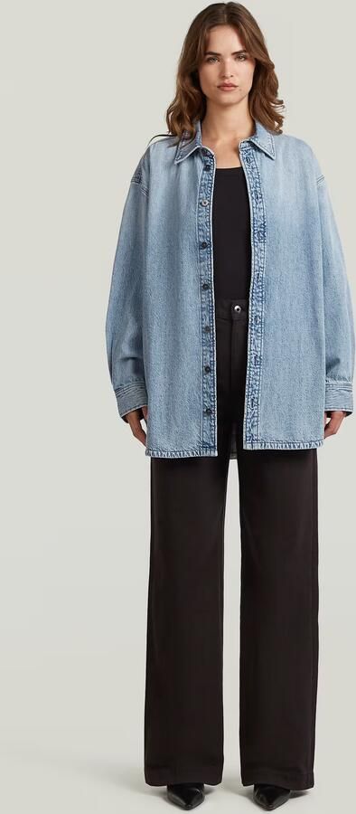 G-Star RAW Maxi Overshirt Lichtblauw Dames - Foto 7