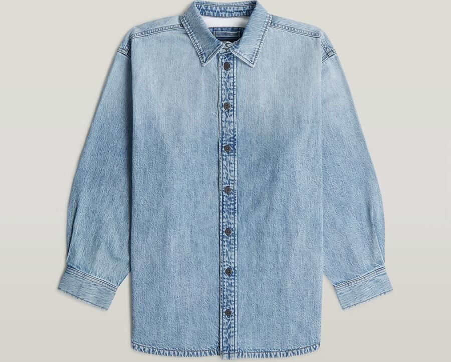 G-Star RAW Maxi Overshirt Lichtblauw Dames - Foto 3
