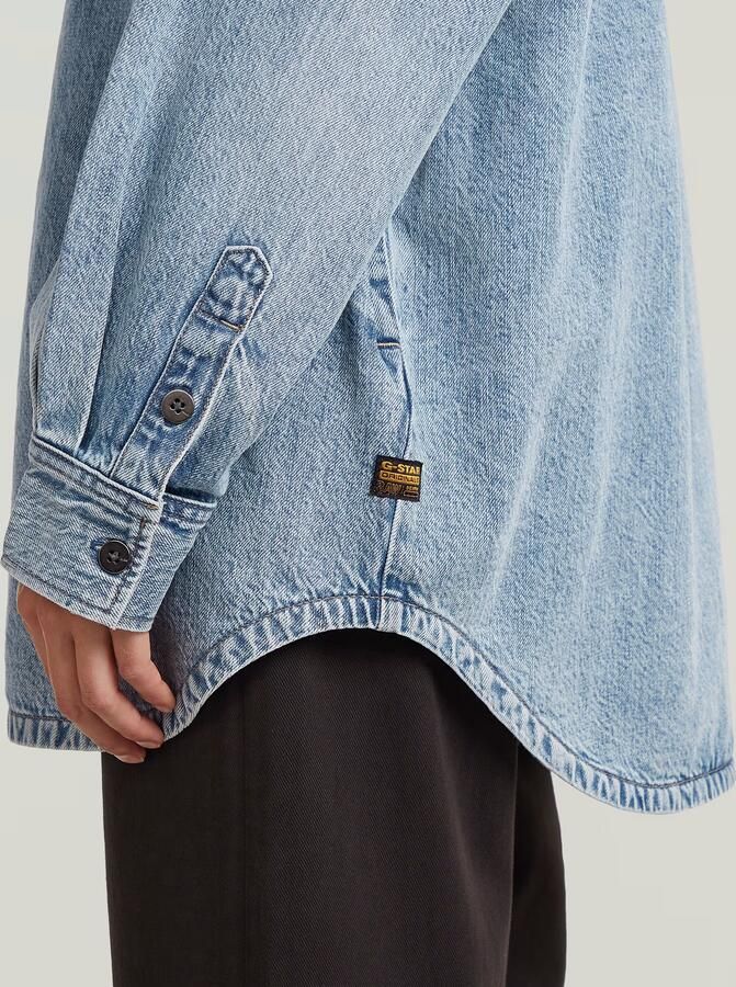 G-Star RAW Maxi Overshirt Lichtblauw Dames - Foto 4