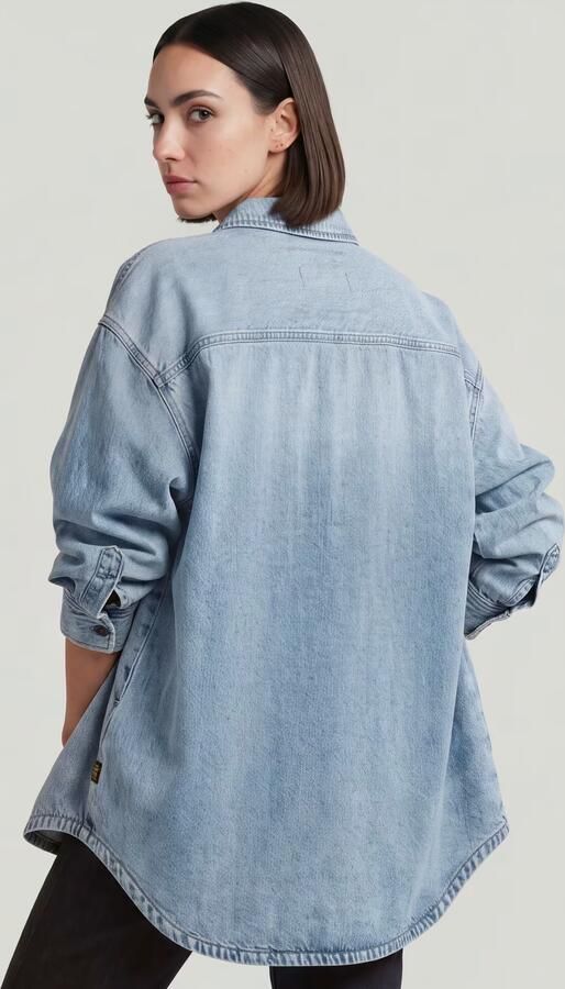 G-Star RAW Maxi Overshirt Lichtblauw Dames - Foto 5