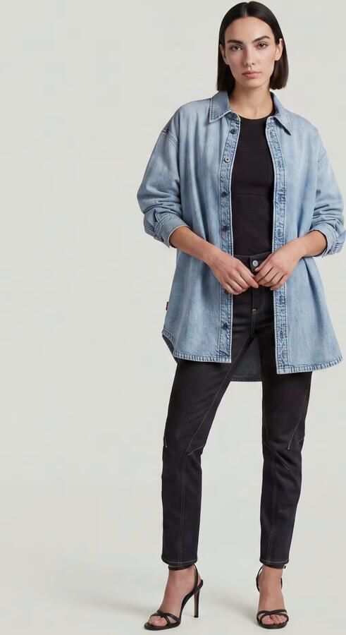 G-Star RAW Maxi Overshirt Lichtblauw Dames - Foto 6