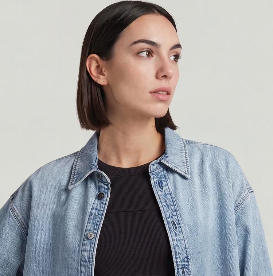 G-Star RAW Maxi Overshirt Lichtblauw Dames - Foto 3