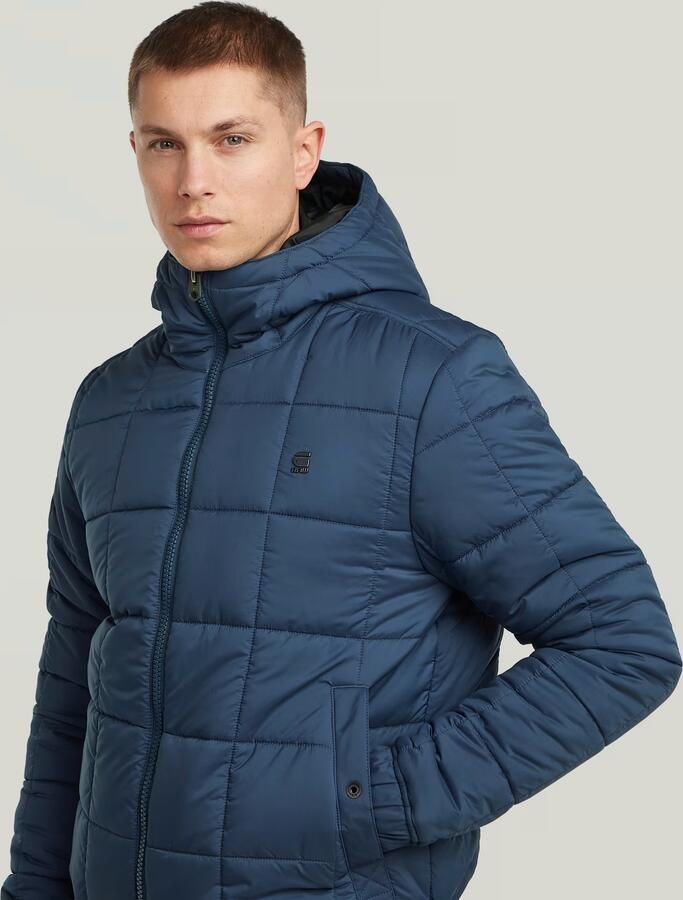 G-Star RAW Meefic Quilted Hooded Jack Midden blauw Heren - Foto 4