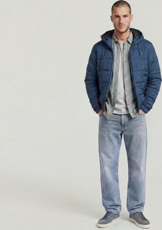 G-Star RAW Meefic Quilted Hooded Jack Midden blauw Heren - Foto 5
