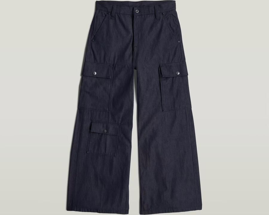 G-Star RAW Mega Cargo Broek Denim Donkerblauw Dames