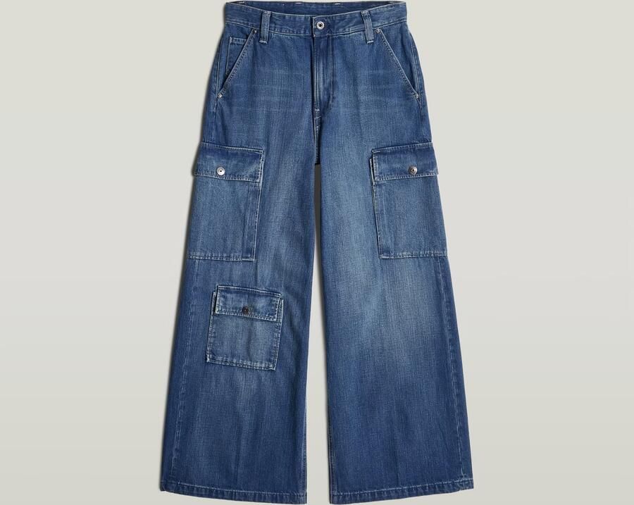 G-Star RAW Mega Cargo Broek Denim Donkerblauw Dames - Foto 7