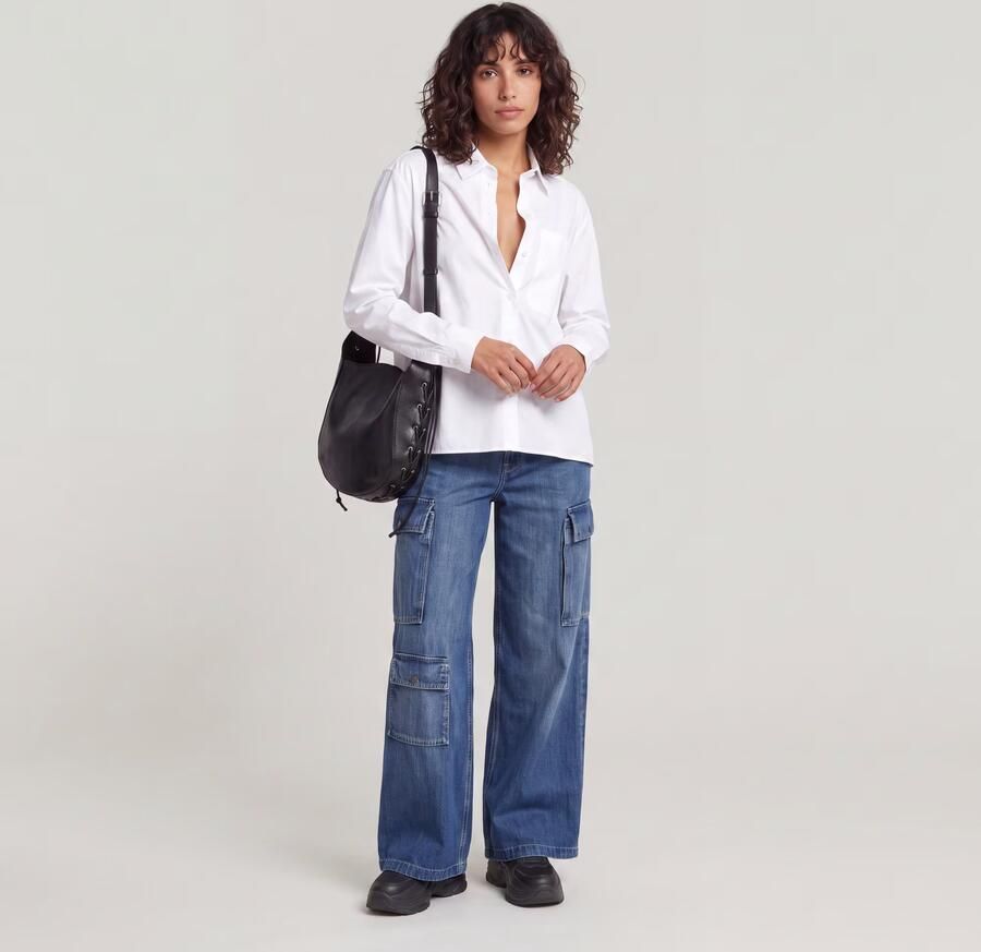G-Star RAW Mega Cargo Broek Denim Donkerblauw Dames - Foto 6