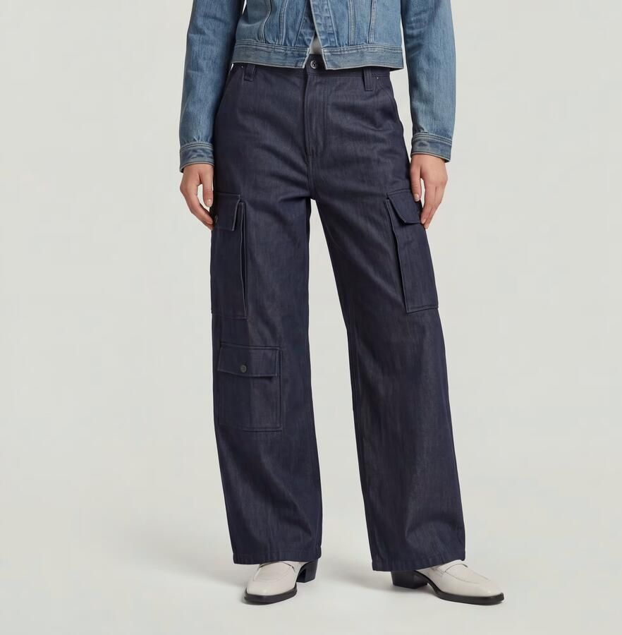 G-Star RAW Mega Cargo Broek Denim Donkerblauw Dames - Foto 4