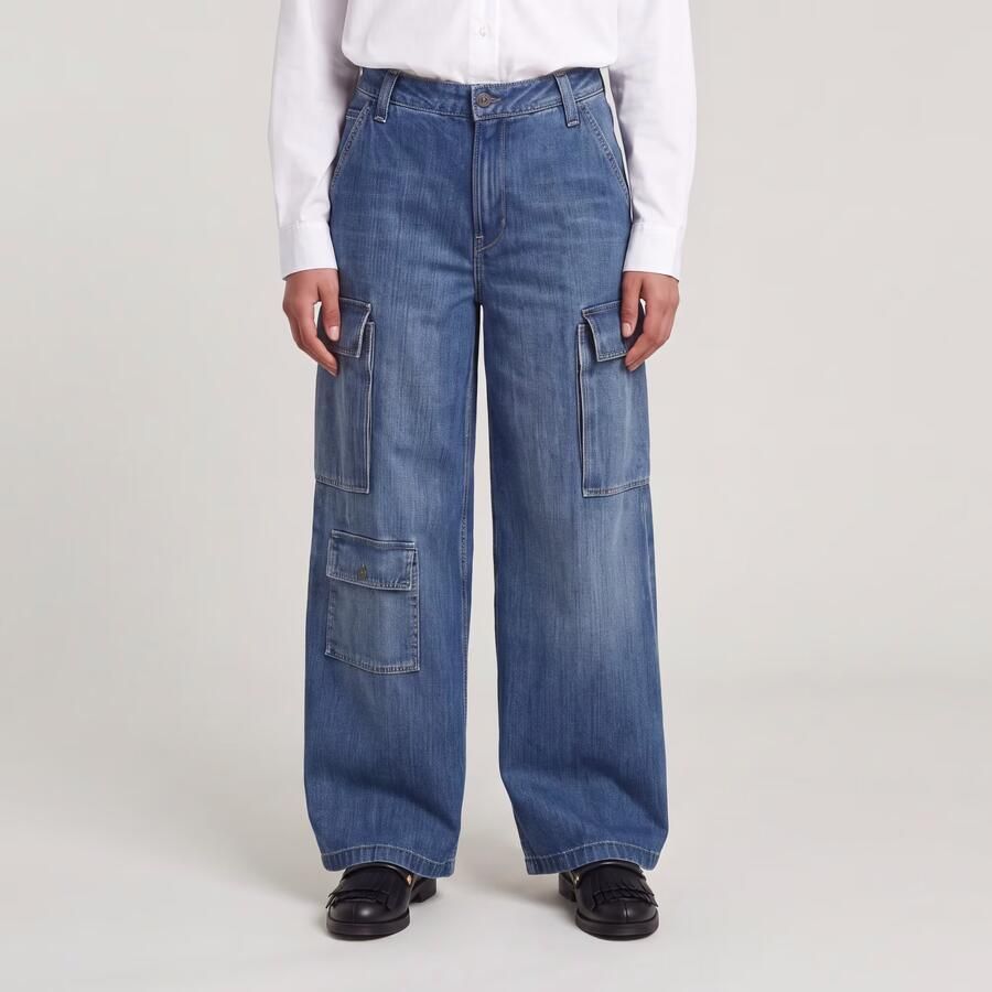 G-Star RAW Mega Cargo Broek Denim Donkerblauw Dames - Foto 3